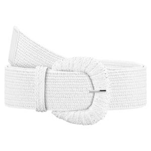 6492 Straw Woven Elastic Belt For Women, Boho Braided Raffia Waist Belt,